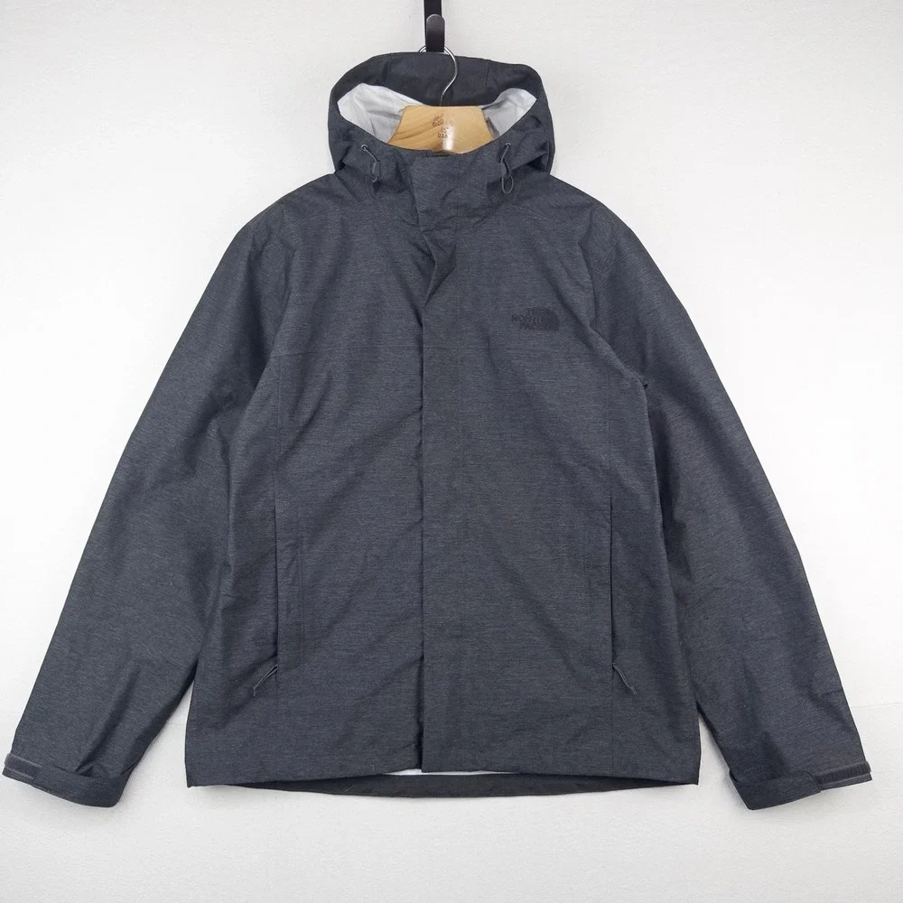 North Face Venture 2 Rain Coat Jacket Men's L Large Dryvent Hood Waterproof Gray